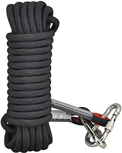 Syiswei Static Rope Low Stretch Climbing Rope Polyester Made Durable Diameter 10mm for caving and Sporting (Black, 64)