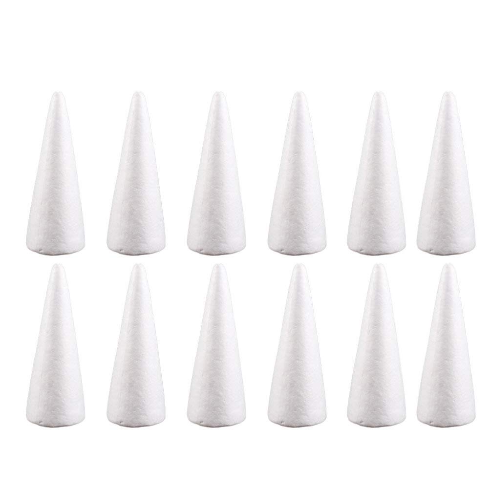 12pcs Craft Foam Cone Cone Christmas Tree Shapes DIY Craft Art Accessories 15cm