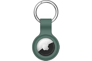 Linsaner Compatible with AirTag Case Keychain Air Tag Holder Silicone AirTags Key Ring Cases Tags Chain Apple AirTag GPS Item Finders Accessories，Dark Green