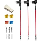 Gebildet 3 Pcs 12V-24V Add-a-Circuit Micro2 Fuse Tap, Piggy Back Blade Holder With Wire Harness, 4 Pcs Micro 2 Fuse (5A 10A 15A) and Puller