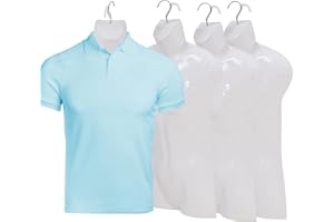 BIQWBIC 4-Packs Male Mannequin Body Set, 30 inches Height Hanging Mannequin Torso with Hook Plastic Half Dress Form for Clothing, Accessories, Shirt Display (White)