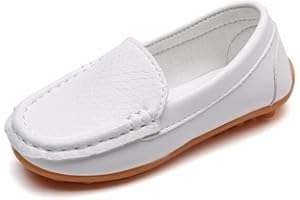 PPXID Toddler Little Kid Boys Girls Slip-on Loafers Dress Flat Oxford Shoes Solid Color Mocassins