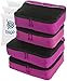 Travel Organizer Full Pack Set - Packing Cubes, Toiletry Bag, Shoes Bag, ZipBags (PINK)