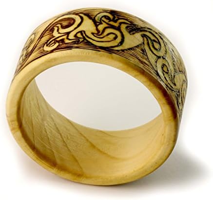 HAND WOODEN Bracelets Prom Leaf Size 7.5cm - Unisex Wooden Handmade Bangles No. 003 Size 7.5cm