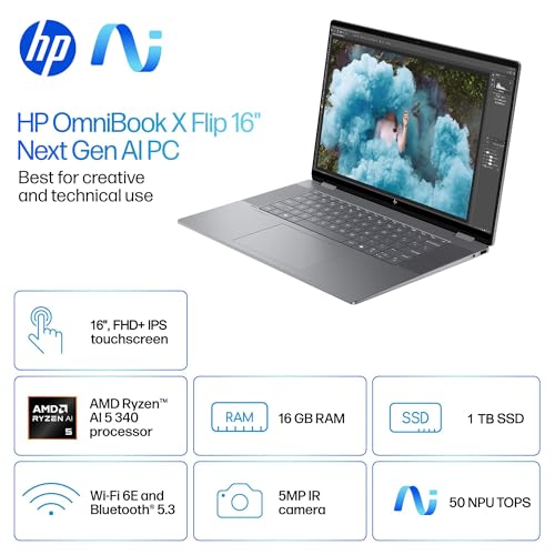 2025 HP OmniBook X Flip (Next Gen Envy x360) 2 in 1 Touchscreen Laptop (16
