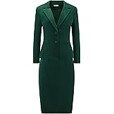 Hobemty Women's 2 Piece Suit Skirt Set Business Formal Blazer and Pencil Skirt