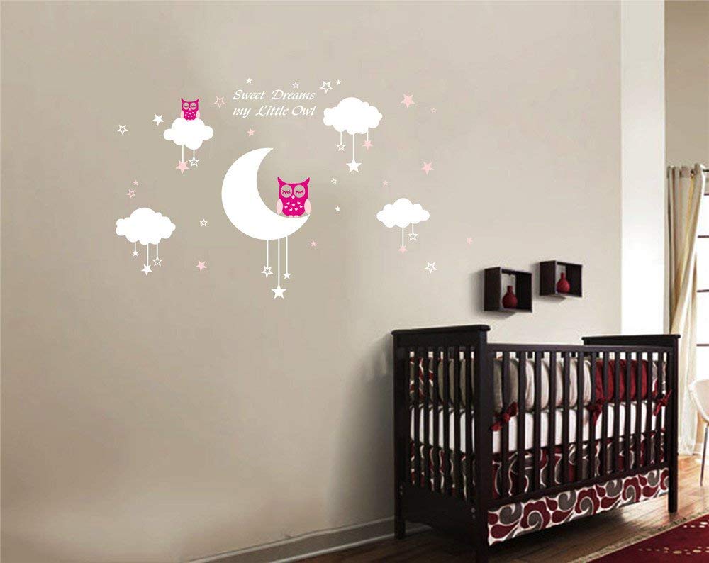 Aiyang Blanc Mur Autocollants Lune Etoiles Nuages Stickers Sweet Dreams Stickers Muraux Garcon Filles Bebe Chambre De Decoration Rose La Chambre De Bebe Stickers Muraux Lawawarenesssociety In