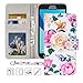 Galaxy J7 Prime Wallet Case,MagicSky J7 Perx,J7 Sky Pro,J7 V (SM-J727) Halo Case Floral PU Leather Flip Folio Case Cover with Wrist Strap,Card Holder,Kickstand for Samsung Galaxy J7 2017,Flower