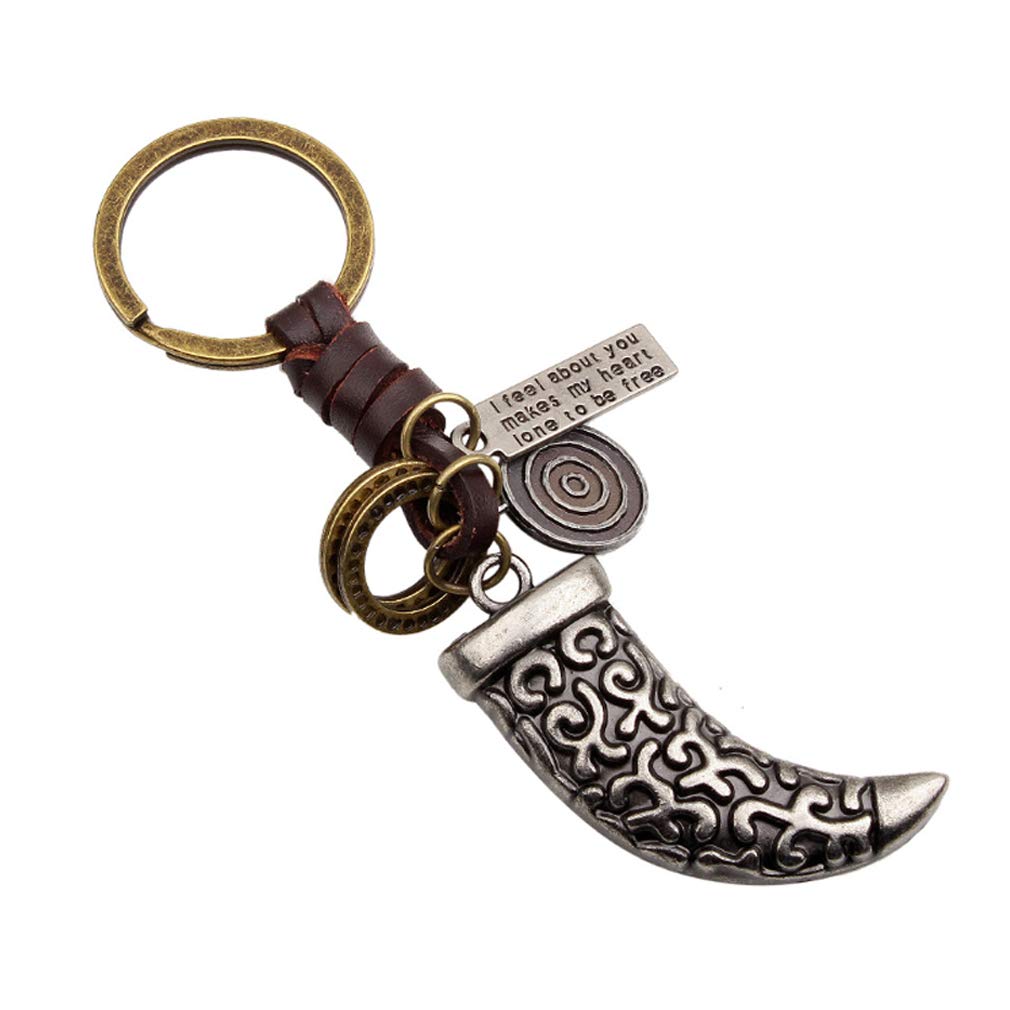 LKMY Samurai Sword/Shield/Mask Keyring Gift | Women & Men Leather New Home Vintage Keychain | Katana Sword Charm Key Ring Personalised Mini Pendant for Girl & Boy (Katana)
