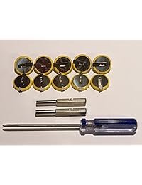 tbgs 10 Pack CR2032 Baterías con pestañas, 3,8 mm, 4,5 mm y Triwing Tri-Wing y destornillador Juego de 3 V batería de litio de repuesto y juego de herramientas para Nintendo NES, SNES, y juegos de Nintendo 64