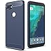 Google Pixel XL 2 Case, Google Pixel XL2 Case, Dretal Carbon Fiber Shock Resistant Brushed Texture Soft TPU Phone case Anti-fingerprint Flexible Full-body Protective Cover For Google Pixel 2 XL (Navy)