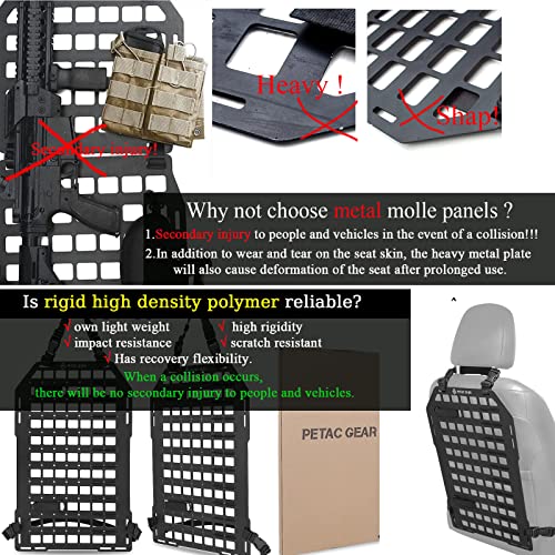 PETAC GEAR Car Seat Back Organizer Rigid Molle Panels for Vehicles