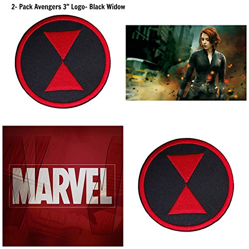 (2- Pack) Marvel Comics Black Widow Logo Iron/Sew-On Embroidered 3" Patch