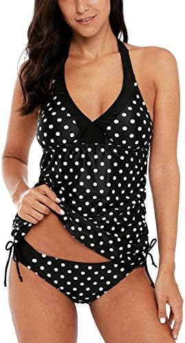 maysoul Women Tankini Swimsuits Print Halter Bathing Suit Tummy Control Swimwear