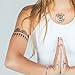 TribeTats Yoga-Inspired Premium Metallic Tattoos - Full Variety Set | 150+ Henna Inspired Temporary Tattoos | Mandalas, Om Symbols, Chakras, Moon Phases, Baby Elephants | Applies In A Flash