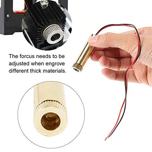 WER Laser Head, Blue-Violet 405nm Laser Head for 1500mW DIY Laser Engraver Printer Head Engraving Emitter Focusable Semiconductor Laser Accessories