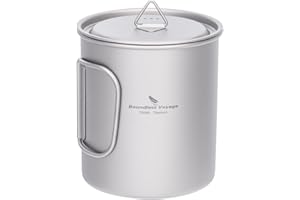 Boundless Voyage Titanium Camping Mug with Lid 300ml 450ml 750ml Lightweight Folding Handle Cup for Outdoor Backpacking Hikin