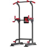 K KiNGKANG Power Tower Pull Up Bar Station for Home Gym Fitness Equipment | Dual-knob Height Adjustment | Load 450lbs| Suction cup feet | New upgraded