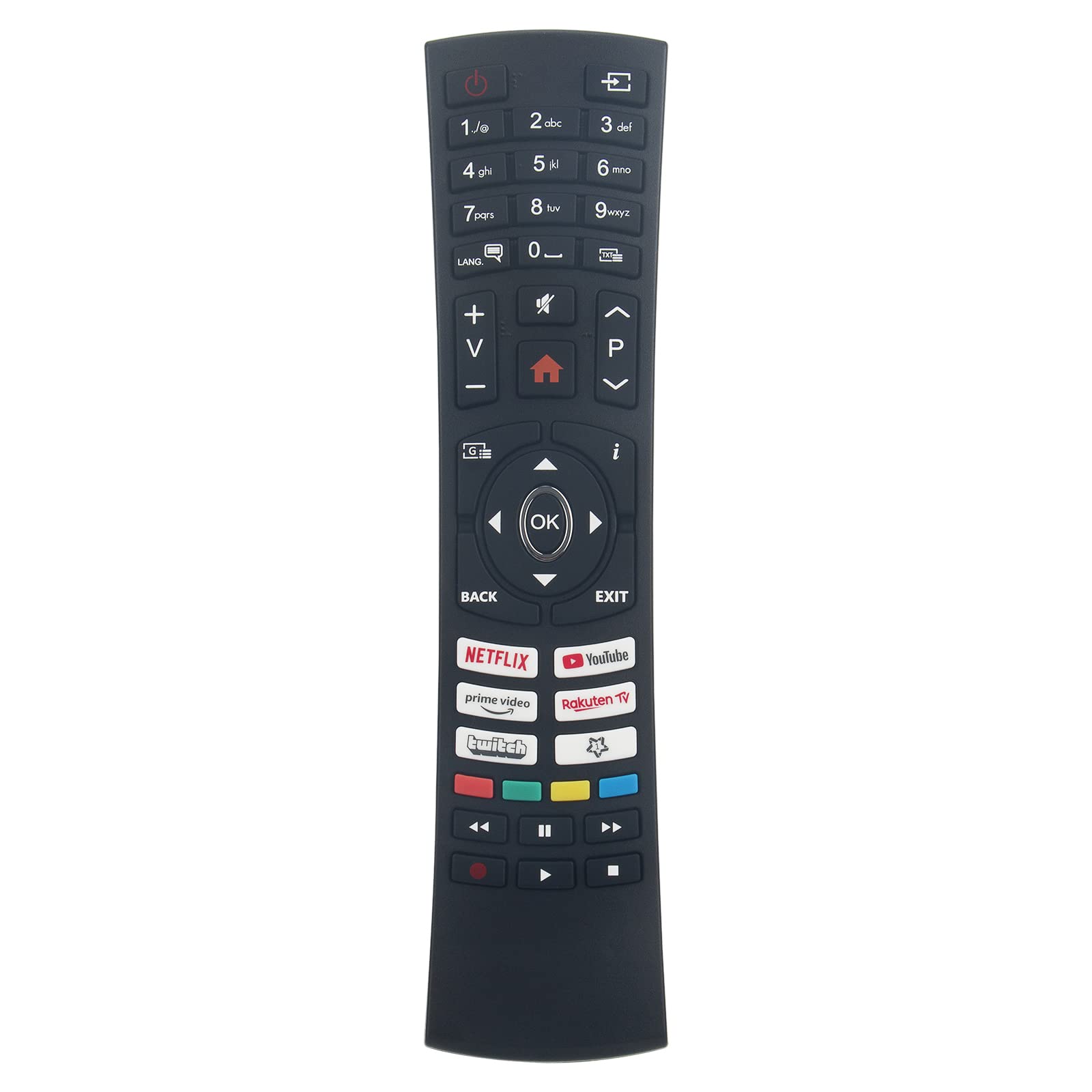 AULCMEET RC4590P Replacement Remote Control Compatible with Digihome Electonia Tucson Techwood Gogen 4K OLED Smart TV with Shortcut Keys RCA45185 RC45135P