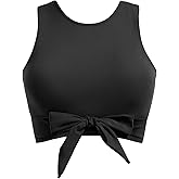 Crop Top Swim Bathing Suit - Women Bikini Swimsuit Top High Neck Bra Tie Knot Top Only 2025