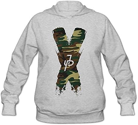 Dqiyana Jake Paul X Logo Fashion Personality Casual Womans Camouflage Hoodies Ash