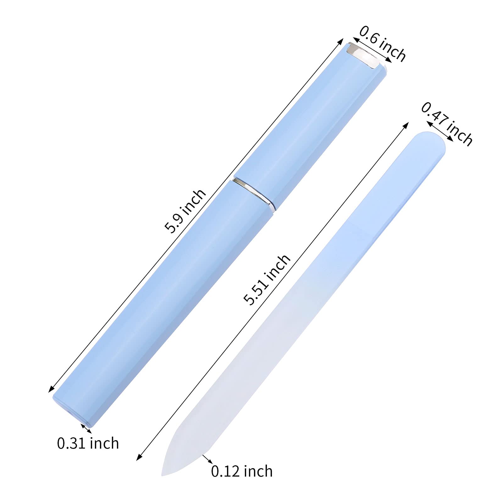 Diodiva Glass Nail File 3 Pack for Natural Nails, Crystal Fingernail Files with Case Etched Nail Filer Professional Nail File Glass Lima de uñas, Unique Christmas Gifts Stocking Stuffers for Women Adults