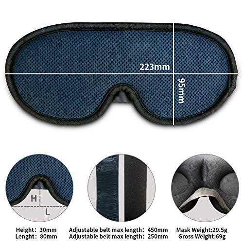 Eye Mask for Sleeping Women and Men, Sleep mask, New Upgraded 3D Contoured Sleep Mask Men & Women, Ultra Soft Breathable with Adjustable Strap 100% Blackout Eye Shades Blindfold for Complete Darkness