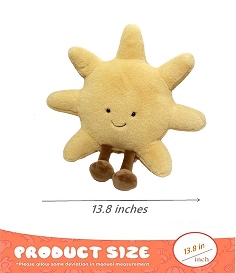 JOSON Sun Shaped Plush Toys, Soft Bedside Sofa Pillows, Used for Home Decoration as Birthday Gifts for Children and Girls (Sun)