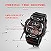 Men's Sports Watch Dual Time Quartz Analog Watch Military Time Unique Digital Alarm Stopwatch Fashion Led Dress Watch Athletic Cheap Wrist Watches on Sale 50M Waterproof for Kids Boy Children- Black
