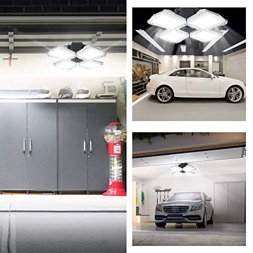 70W 80000H Lifetime LED Garage Light, Upgrade 4 Panels 224 LED Light
