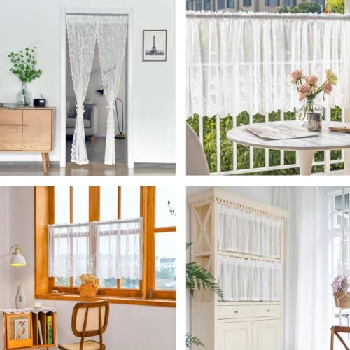 2 x Glass Curtain Rods No Drilling Extendable Curtain Pole with Snap Spring (60-80 cm, Φ10 mm)