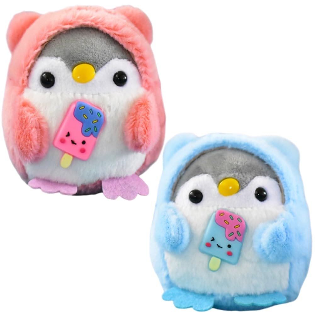 OVYALCJ Penguin Plush Toys, 2PCS Soft Stuffed Animal Pendant Hanging Ornaments, Cartoon Doll for Home Office Decoration, Children Adults Gifts (10cm)