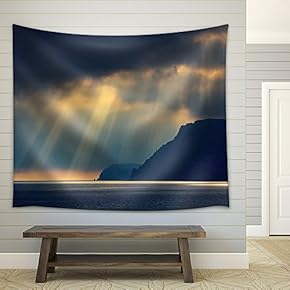Sea Landscape with Bad Weather and The Cloudy Sky. Crimea, Ukraine. - Fabric Wall Tapestry Home Decor - 51x60 inches