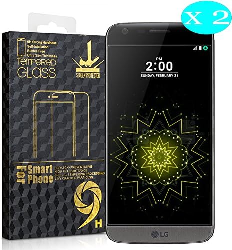 LG G5 Screen Protector,[2 Pack]TKOXI Premium 9H Anti-Scratch Anti-Bubble Tempered Glass Screen Protectors for LG G5 with Lifetime Replacement Warranty