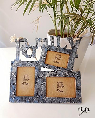 Handmade hamsa home wall decor art hanging style mixed media, home decor gift, steampunk scrap and craft, color black silver and blue.