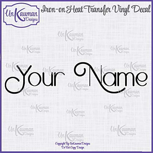 Personalized Name Iron On Vinyl Decal Handmade
