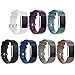 For Fitbit Charge 2 Bands, New Bracelet Strap Replacement Band Wristband with Secure Silicone Fasteners Metal Clasps for Fitbit Charge 2 (No Tracker) (7PCS,001, 6.7 - 9 Inches wrist)