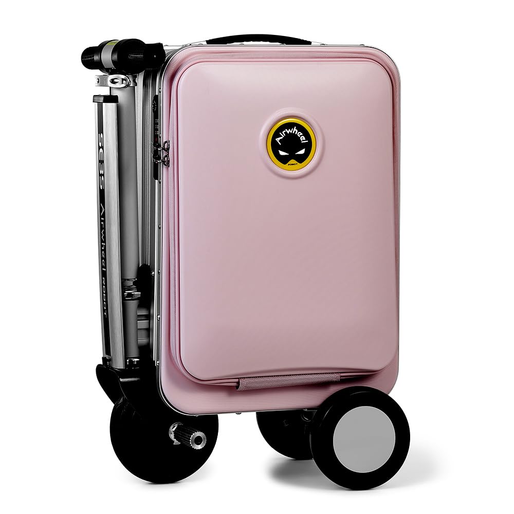 Airwheel SE3S Smart Riding Luggage Electric Suitcase Scooter with Removable Battery (pink)