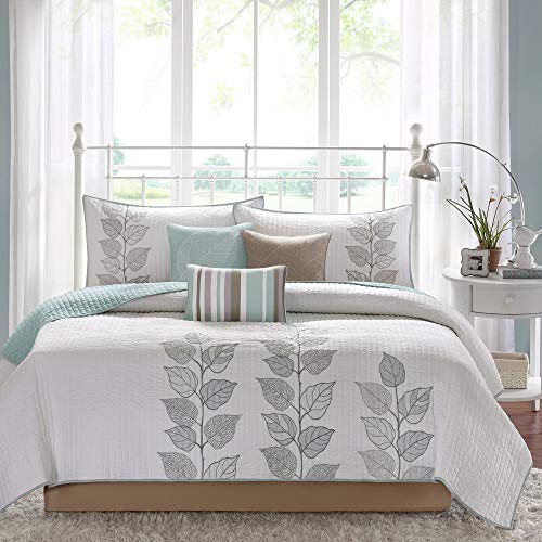 Madison Park Caelie Quilt Modern Classic Design All Season, Breathable Coverlet Lightweight