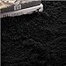 YOH Super Soft Area Rugs Oval Fluffy Carpet Floor Rugs for Bedroom Living Room Dormitory Kids Room Nursery Home Decor 2.6 x 5.3’(Black)
