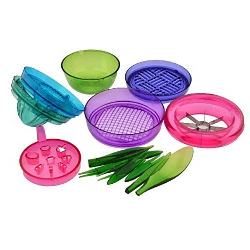 OLizee Creative Fruits Plant Multi Kitchen Tool Set of 10 Apple Cutter Avocado Scoop Fruit Slicer Cutter Mesh Lemon Squeezer