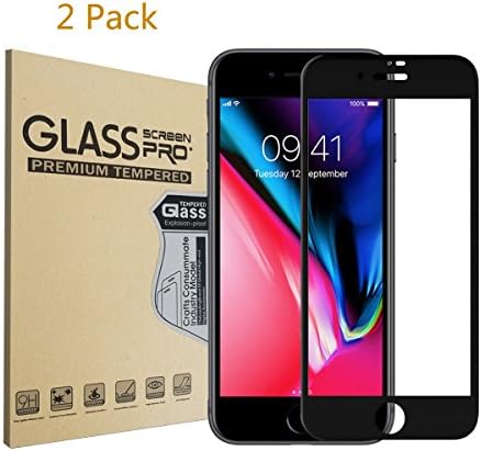 iPhone 8 7 6 Screen Protector Glass (2-Pack), TTZYTA Tempered Glass Screen Protector for iPhone 8 7 6 6S [4.7"inch] (Black)