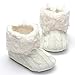 Annnowl Baby Girls Knit Soft Fur Winter Warm Snow Boots Crib Shoes (0-6 Months, White)
