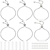 SUNNYCLUE 1 Box 10 Sets Engravable Bracelets Blank Metal Stamping Bracelet Kit 304 Stainless Steel Silver Simple Engraving Links Name Tag Bracelets for DIY Bracelet Jewelry Making Women Beginners