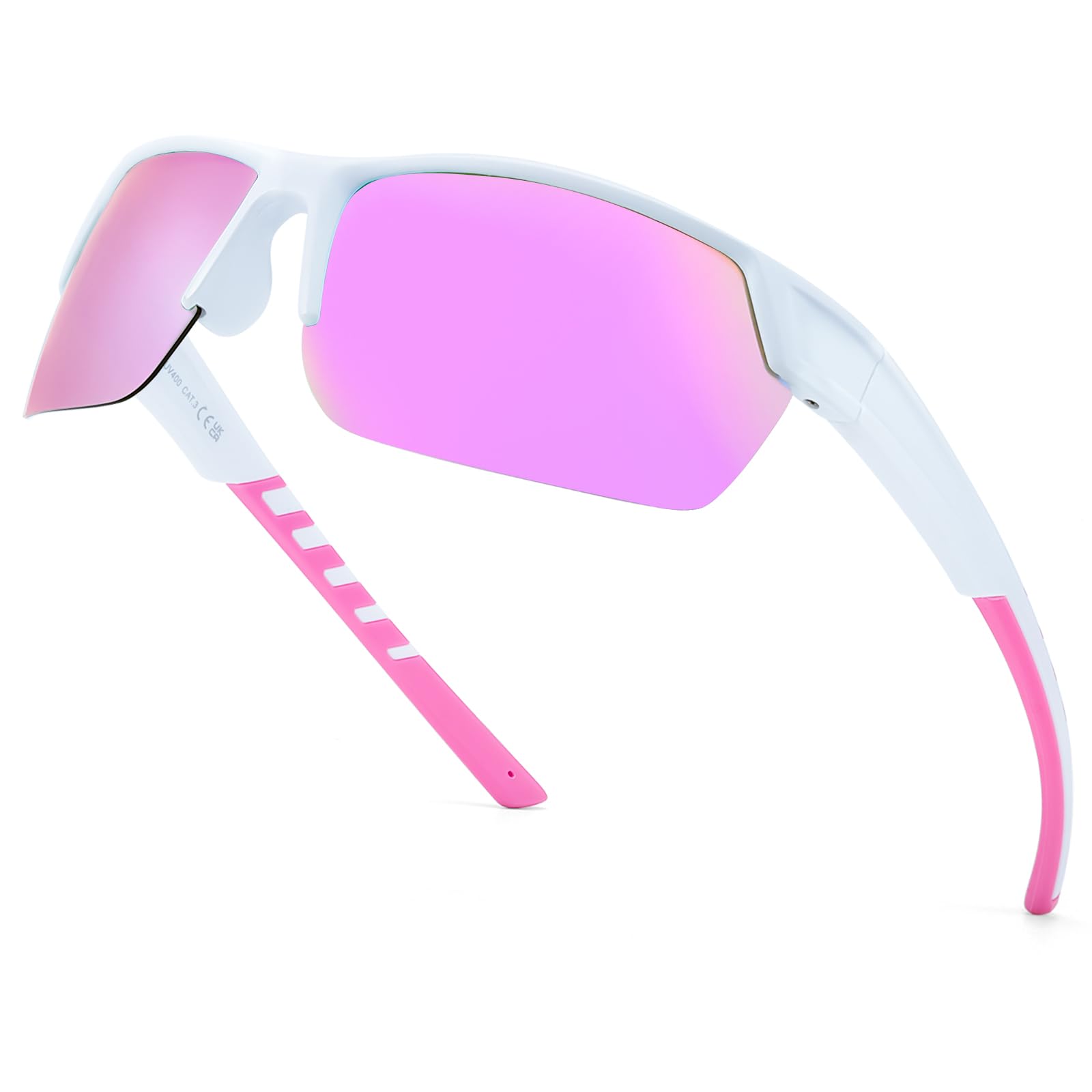 LVIOE Sport Sunglasses Polarised for Women, Wrap-Around Design with UV400 Protection for Running, Cycling, Hiking