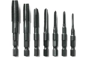HogarTech Compound Tap with Hex Shank for M3 M5 M6 M8 M10 Threads, High Speed Steel (HSS) Tool for Wood Plastic Aluminum