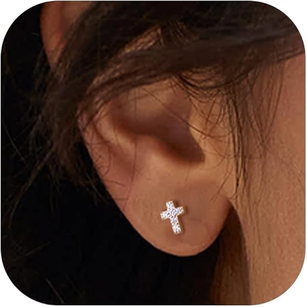Amazon.com: Mini Cross Cartilage Conch Tiny Stud Earrings for