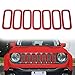 RED Front Grille Inserts Cover Trim Frame,ABS Decoration Cover for Renegade 2016/2107/2018 (7Pcs)