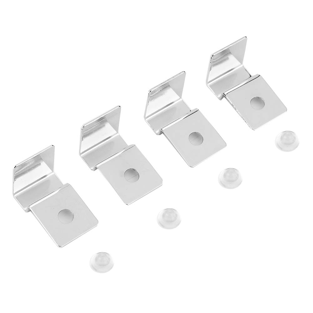 Fdit 4Pcs Stainless Steel Aquarium Cover Bracket, Fish Tank Glass Cover Clips with Fixing Plug, Adjustable Lid Holder Support for Rimless Aquariums 6mm 8mm 10mm 12mm