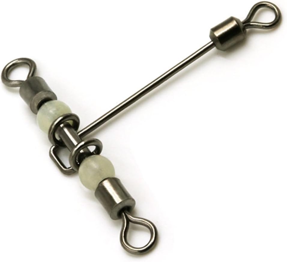 Fishing Ball Bearing Swivels,10pcs T-Shape Cross-line Luminous 3-Way Rolling Swivels Hook Connector Luminous Fishing Lure Line Connector Fishing Tackle(2 x 3)